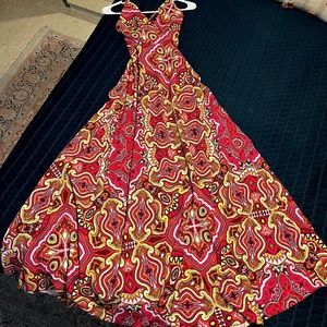 Long sexy dress.  Small.  On trend with neon colors.